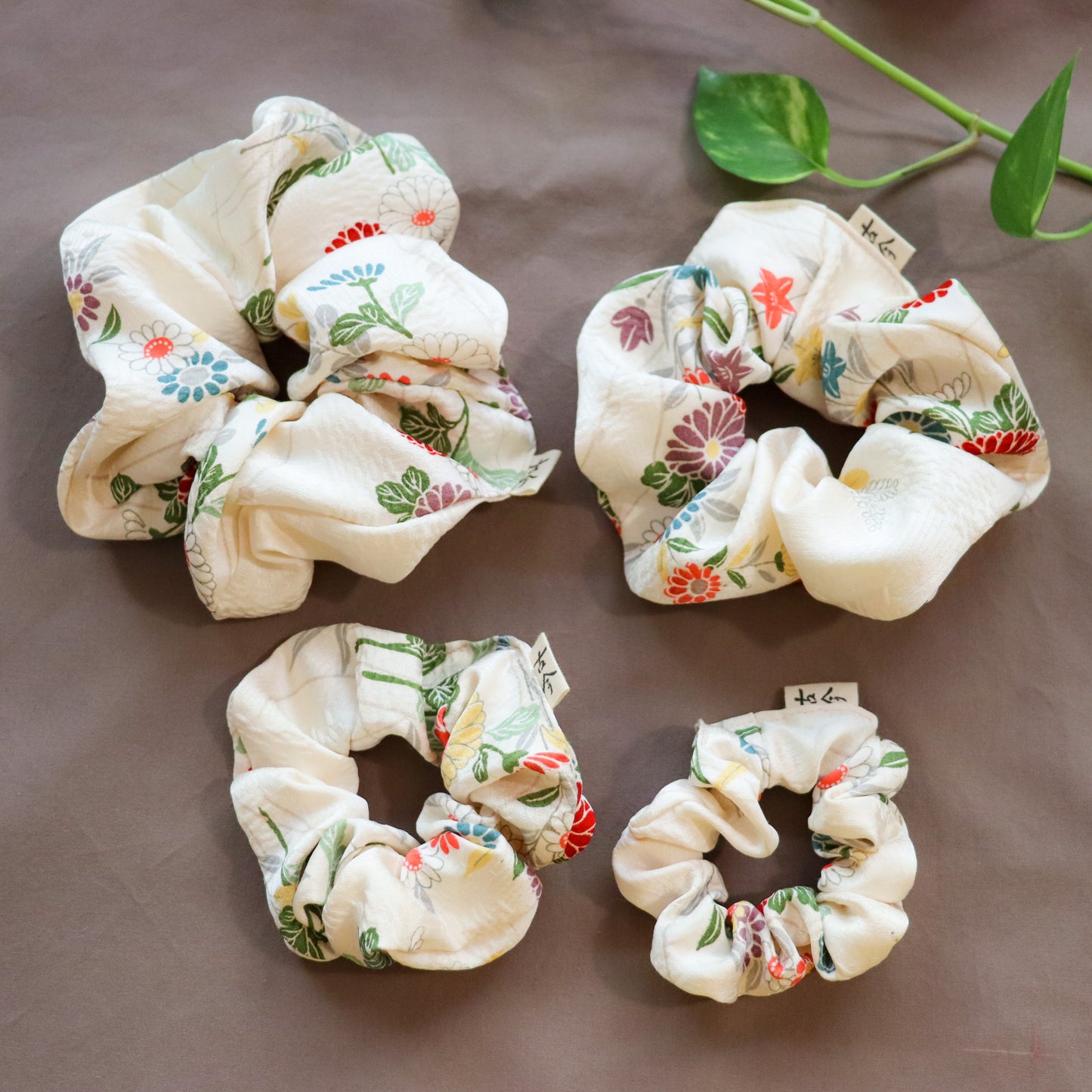 Silk scrunchies made from pre-loved kimono