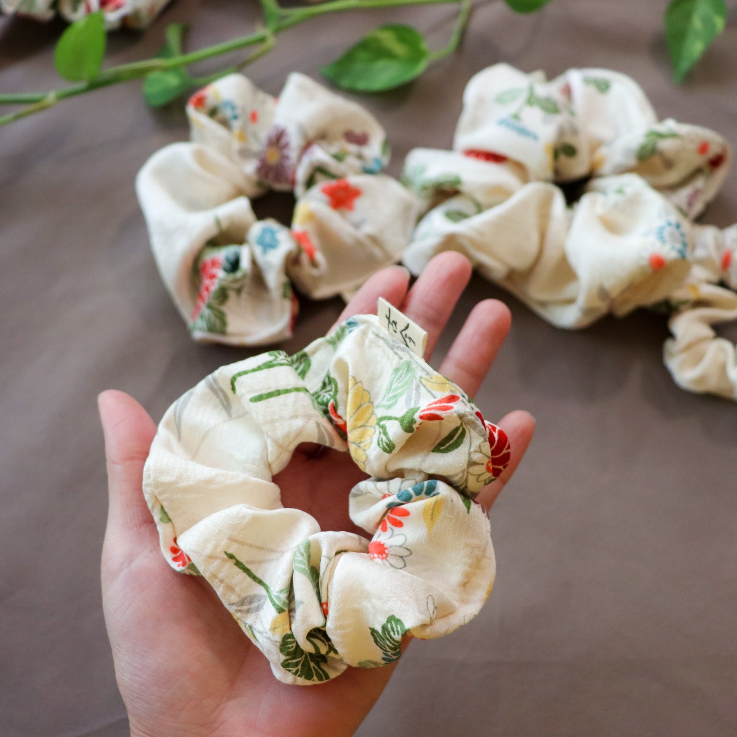 Silk scrunchies made from pre-loved kimono