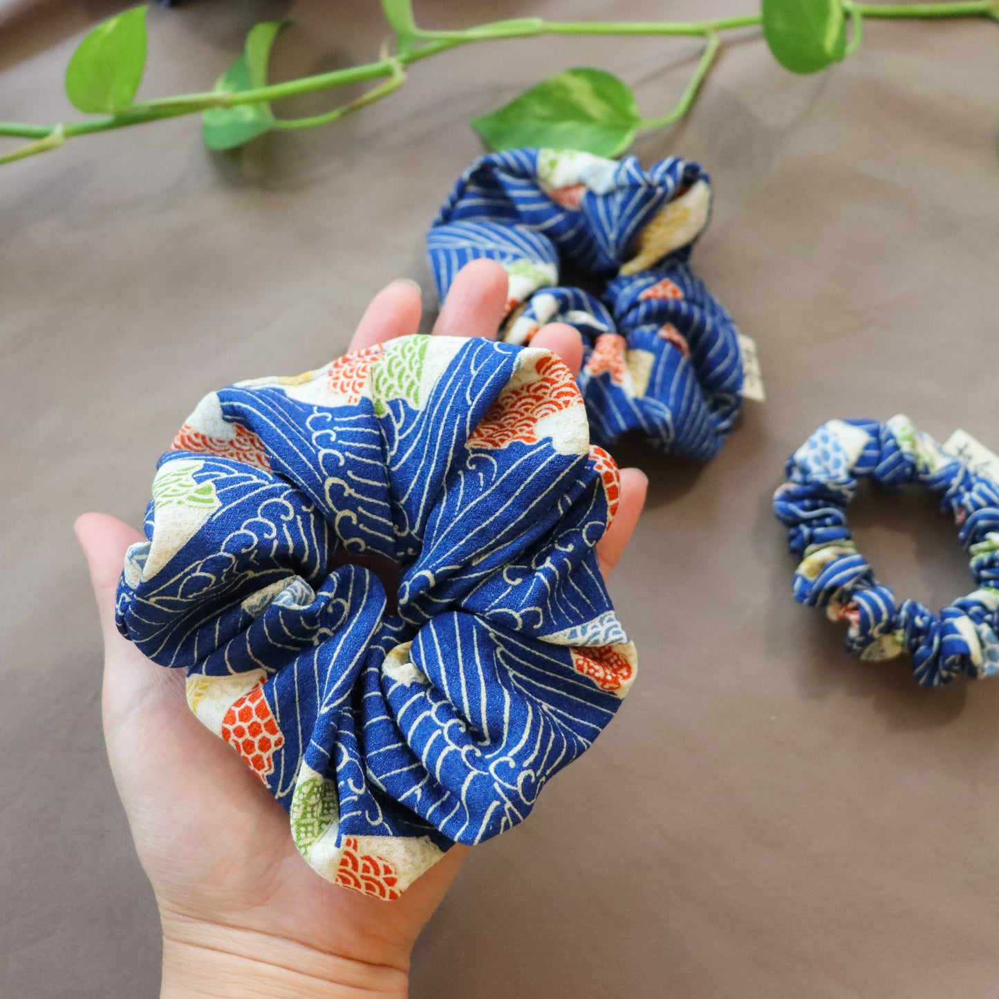 Silk scrunchies made from pre-loved kimono