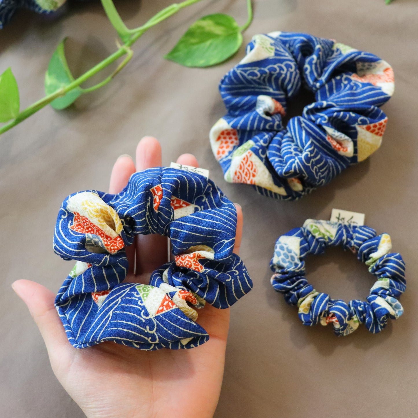 Silk scrunchies made from pre-loved kimono