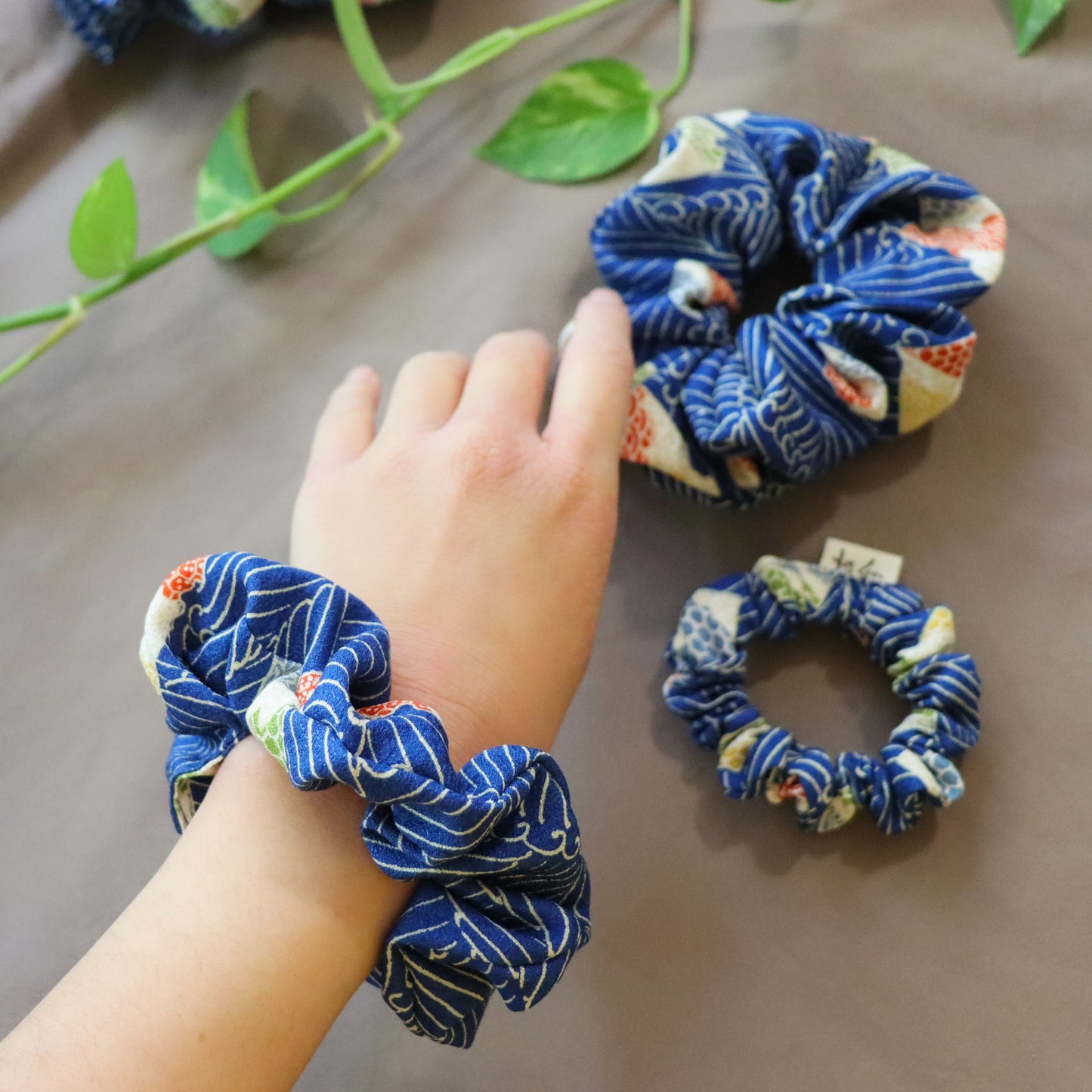 Silk scrunchies made from pre-loved kimono