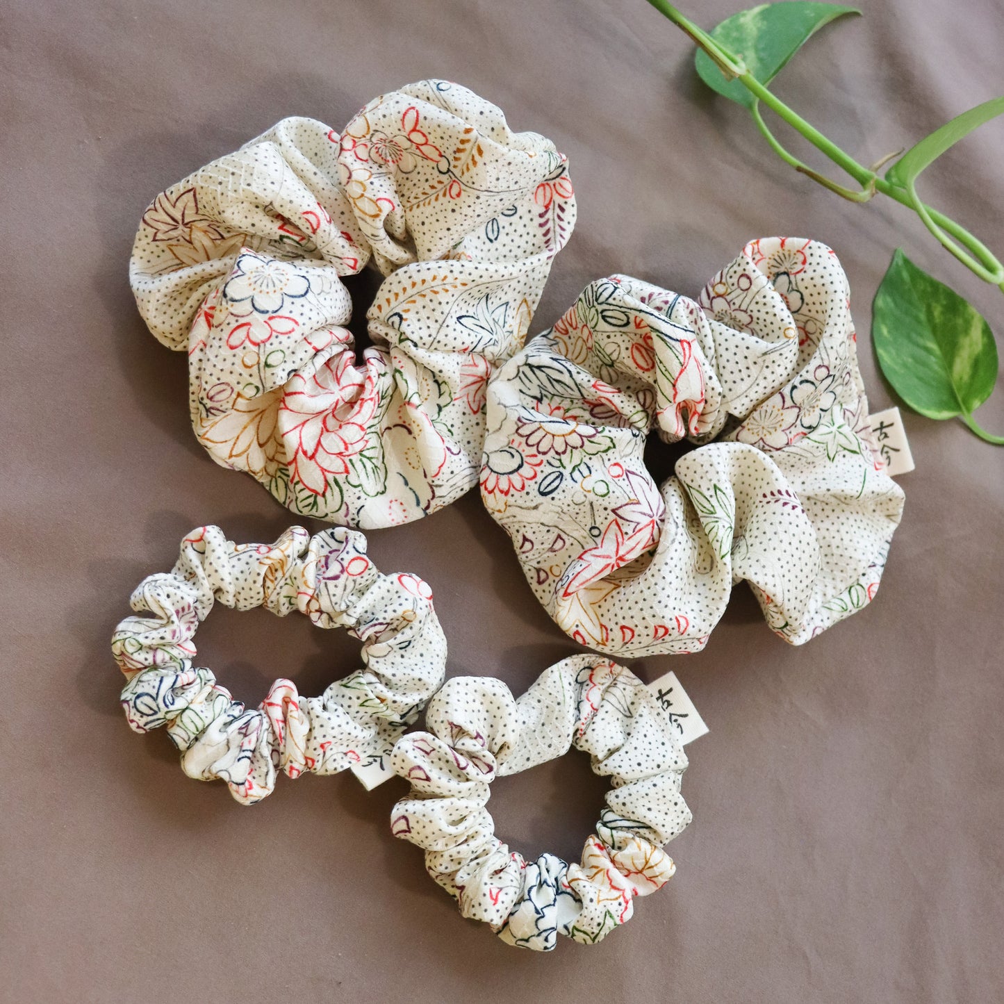 Silk scrunchies made from pre-loved kimono