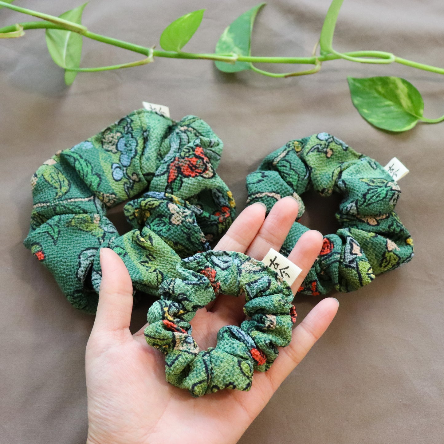 Silk scrunchies made from pre-loved kimono