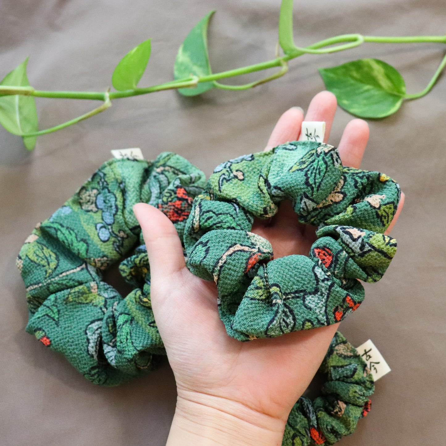 Silk scrunchies made from pre-loved kimono