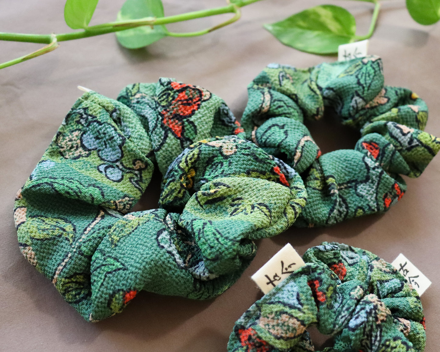 Silk scrunchies made from pre-loved kimono
