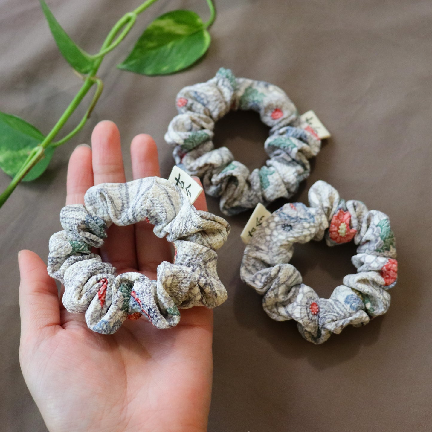 Silk scrunchies made from pre-loved kimono