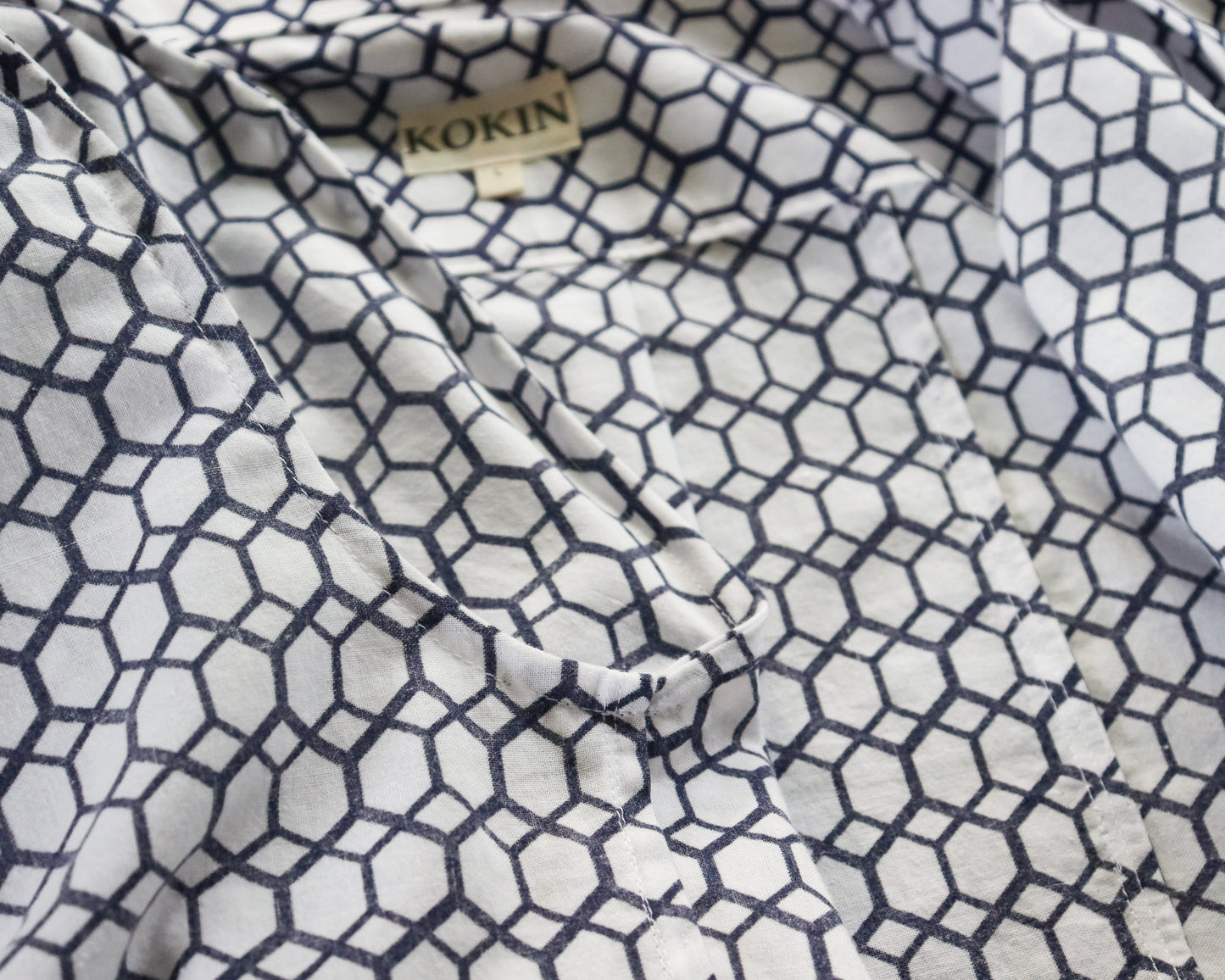 Men's summer shirt made from cotton kimono (yukata). Finished with french seams for comfort and durability.