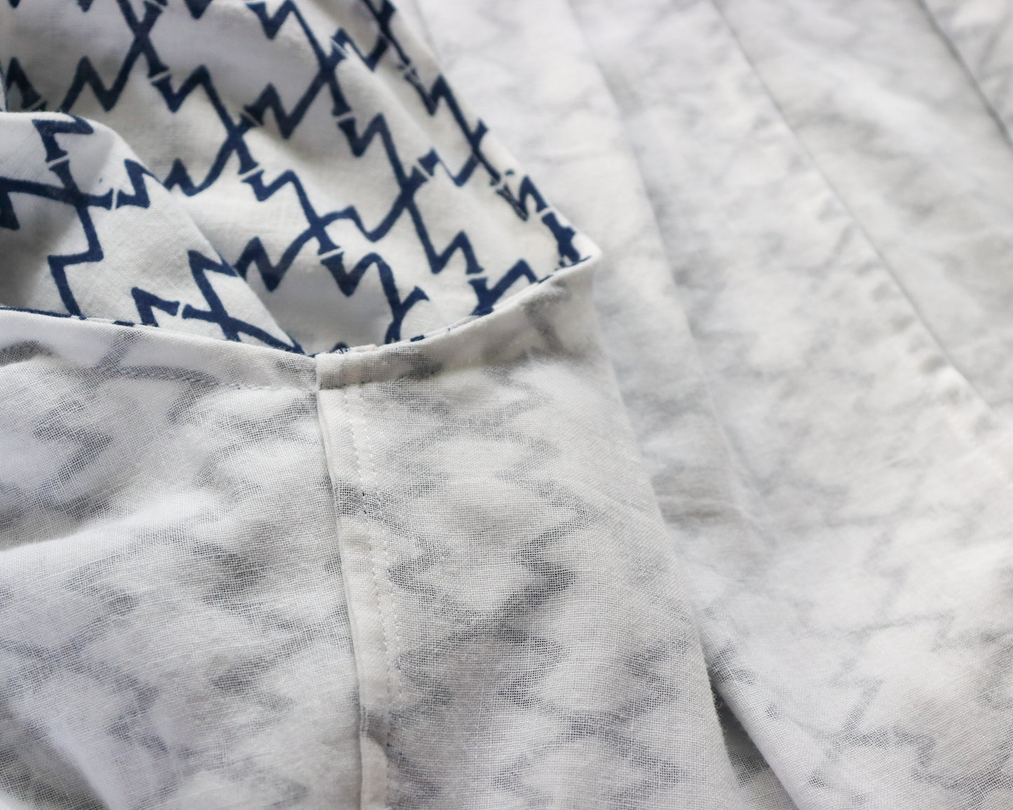 Men's summer shirt made from summer kimono (yukata). The soft cotton gauze fabric is very comfortable. French seam finish for comfort and durability.