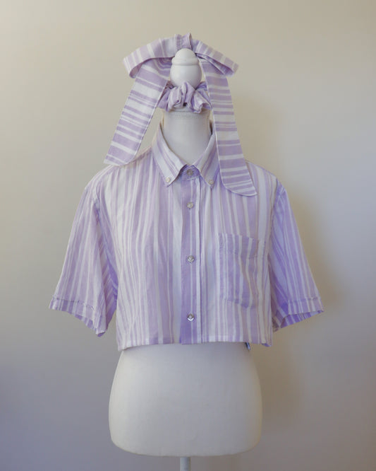 Revamp Shirt -White/Purple Stripes-
