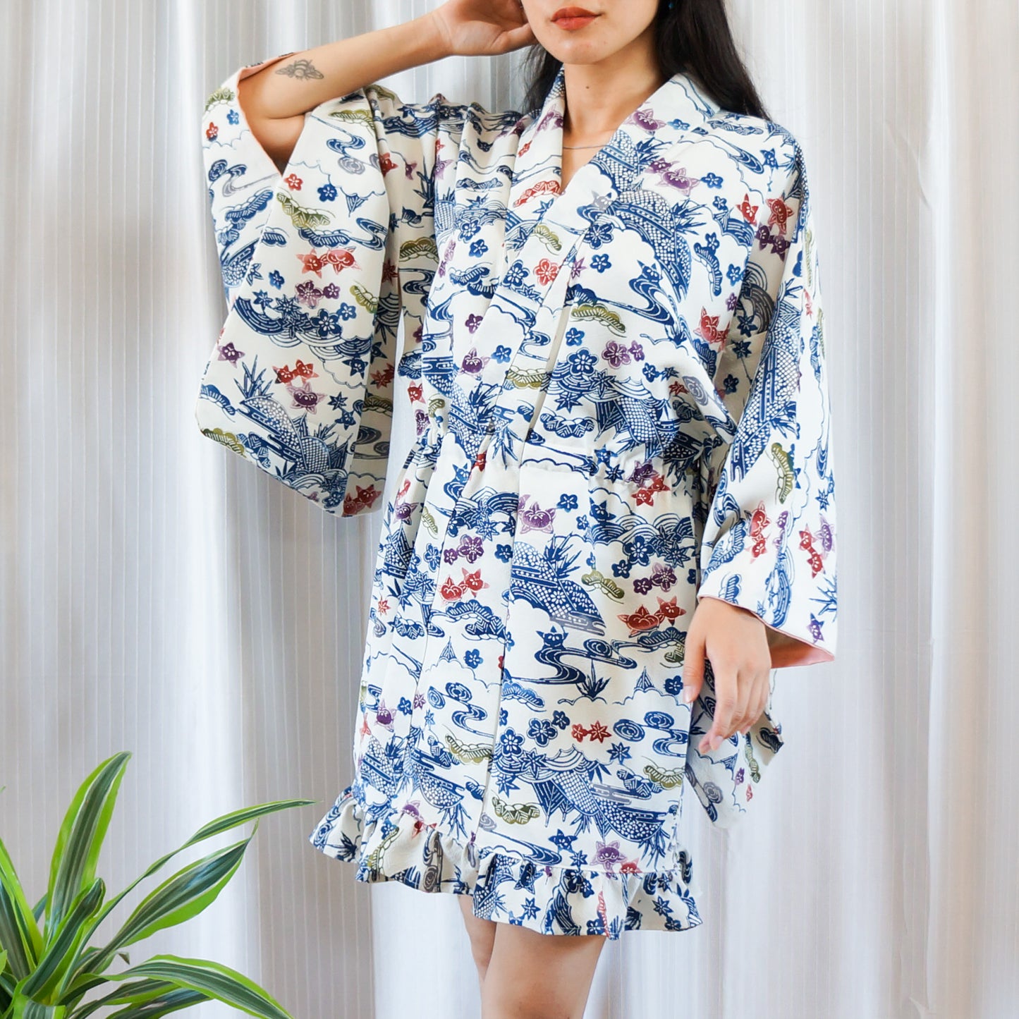 MTO Kimono Dress Mini -Omusubi-