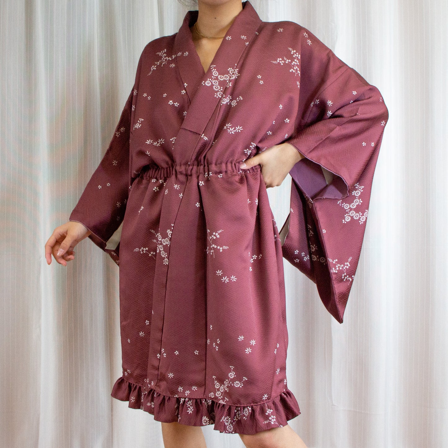 MTO Kimono Dress Mini -Azuki-