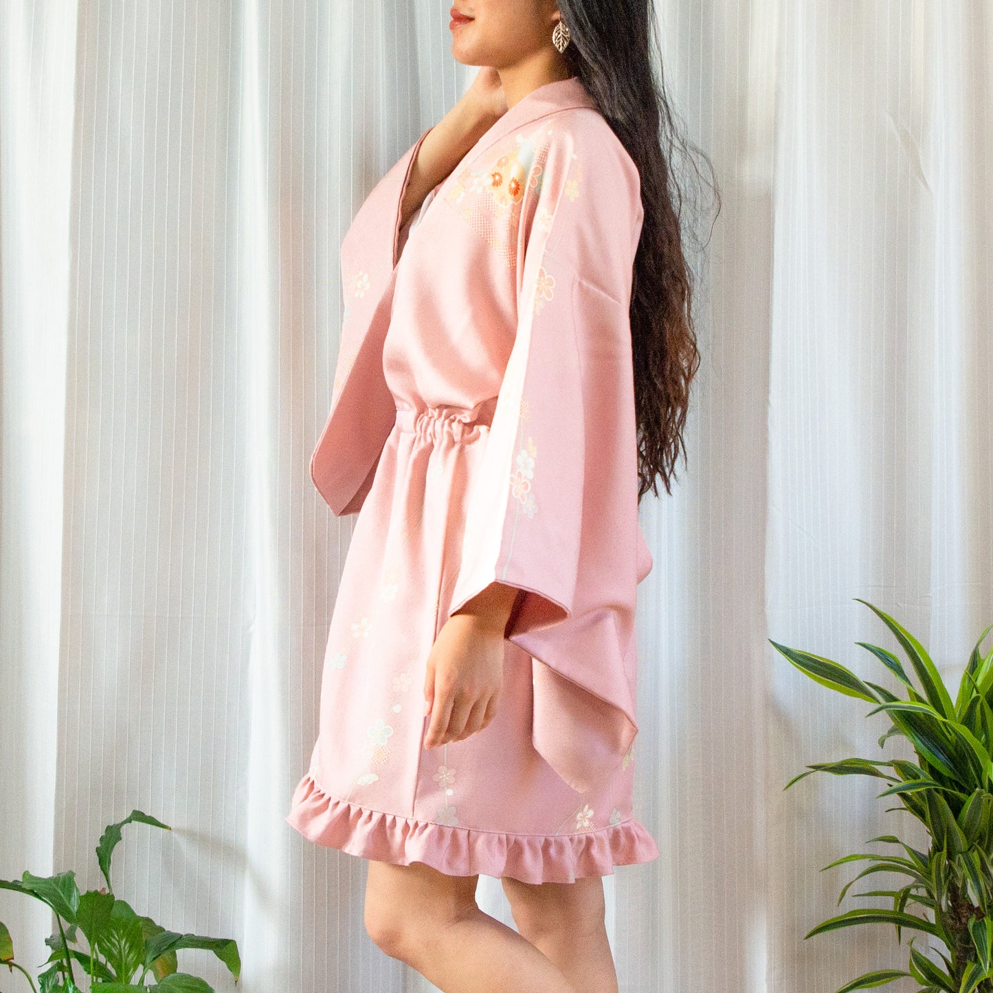 MTO Kimono Dress Mini -Peachy-