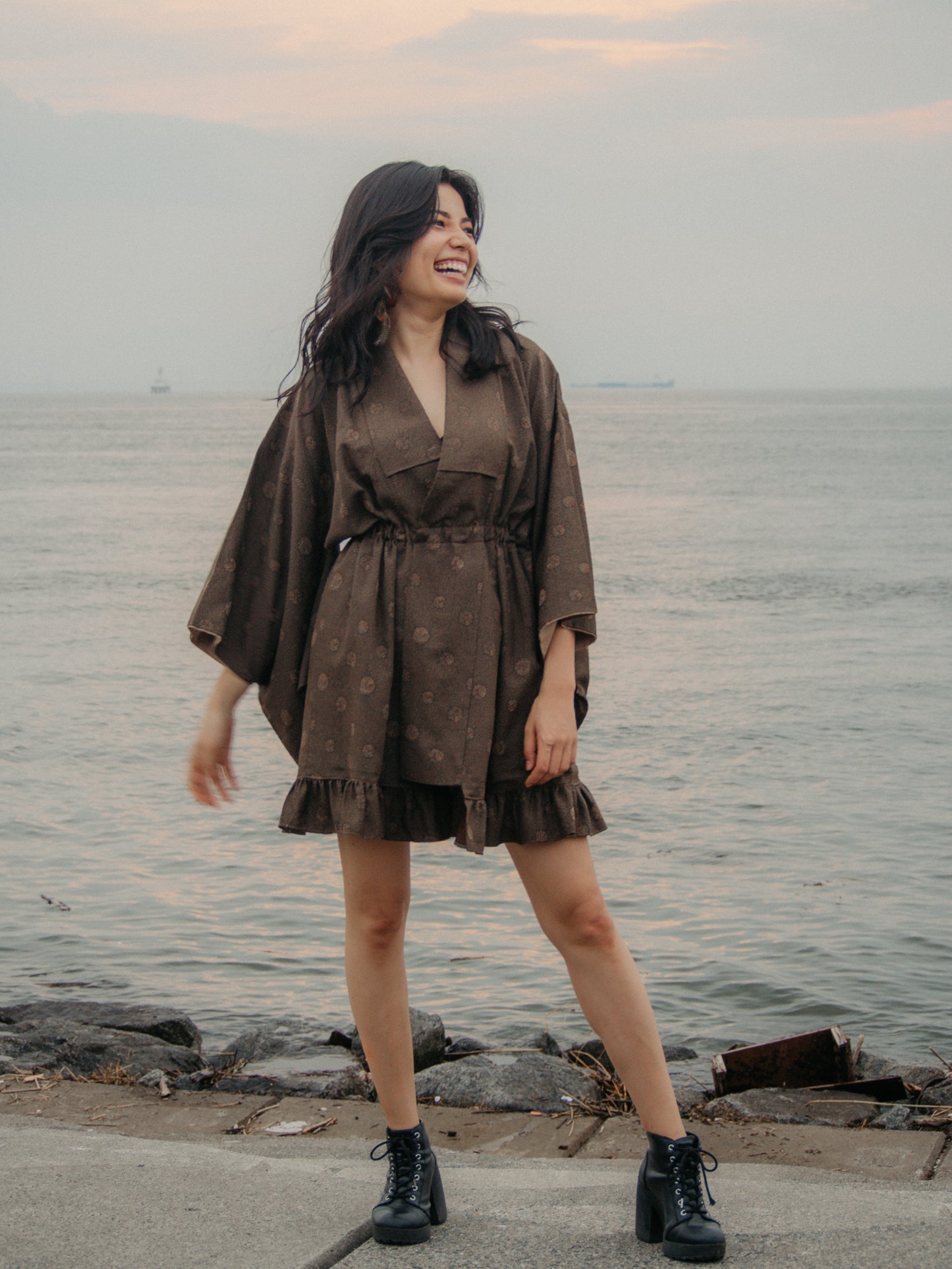 Kimono Dress Mini -Brownie-