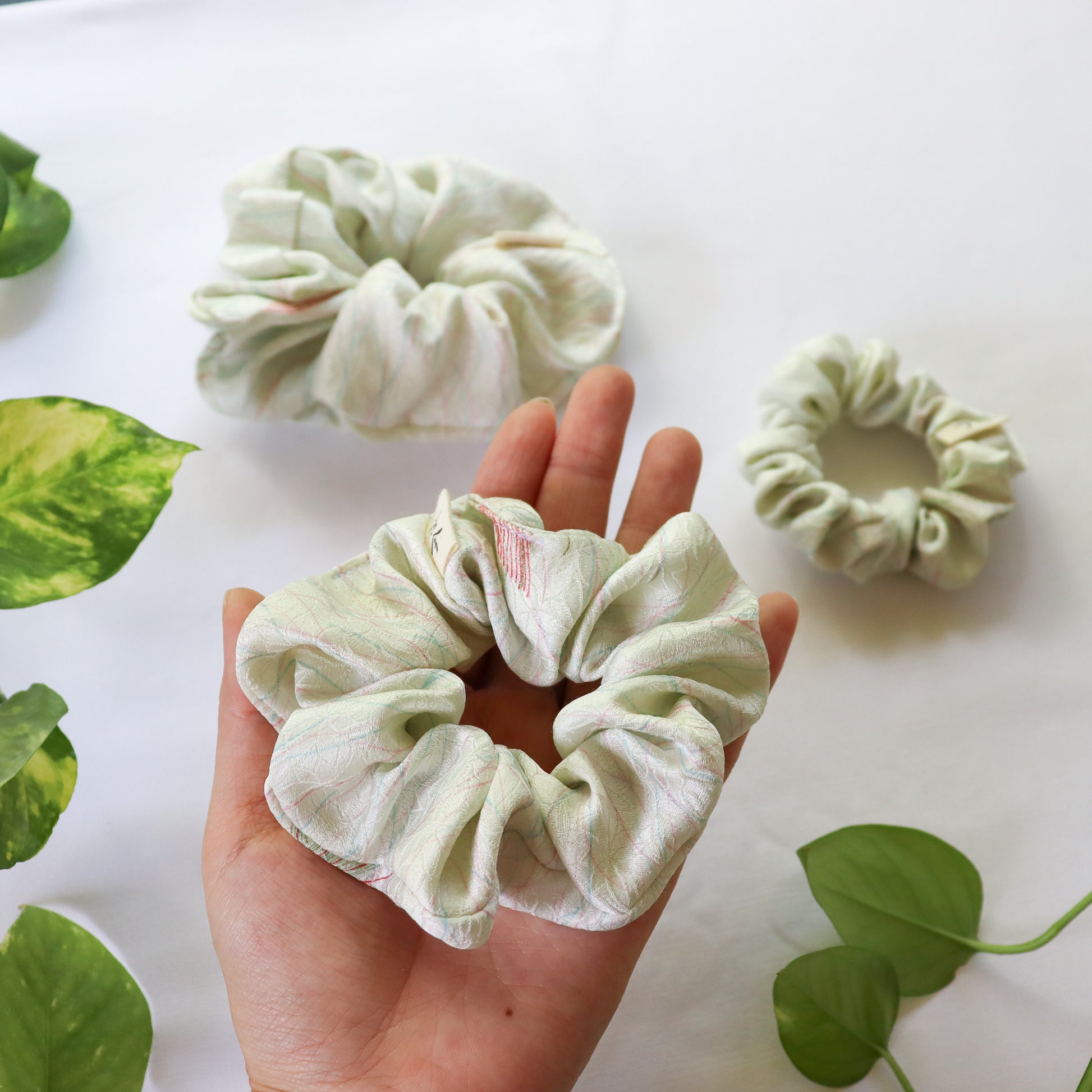 Silk scrunchies made from kimono