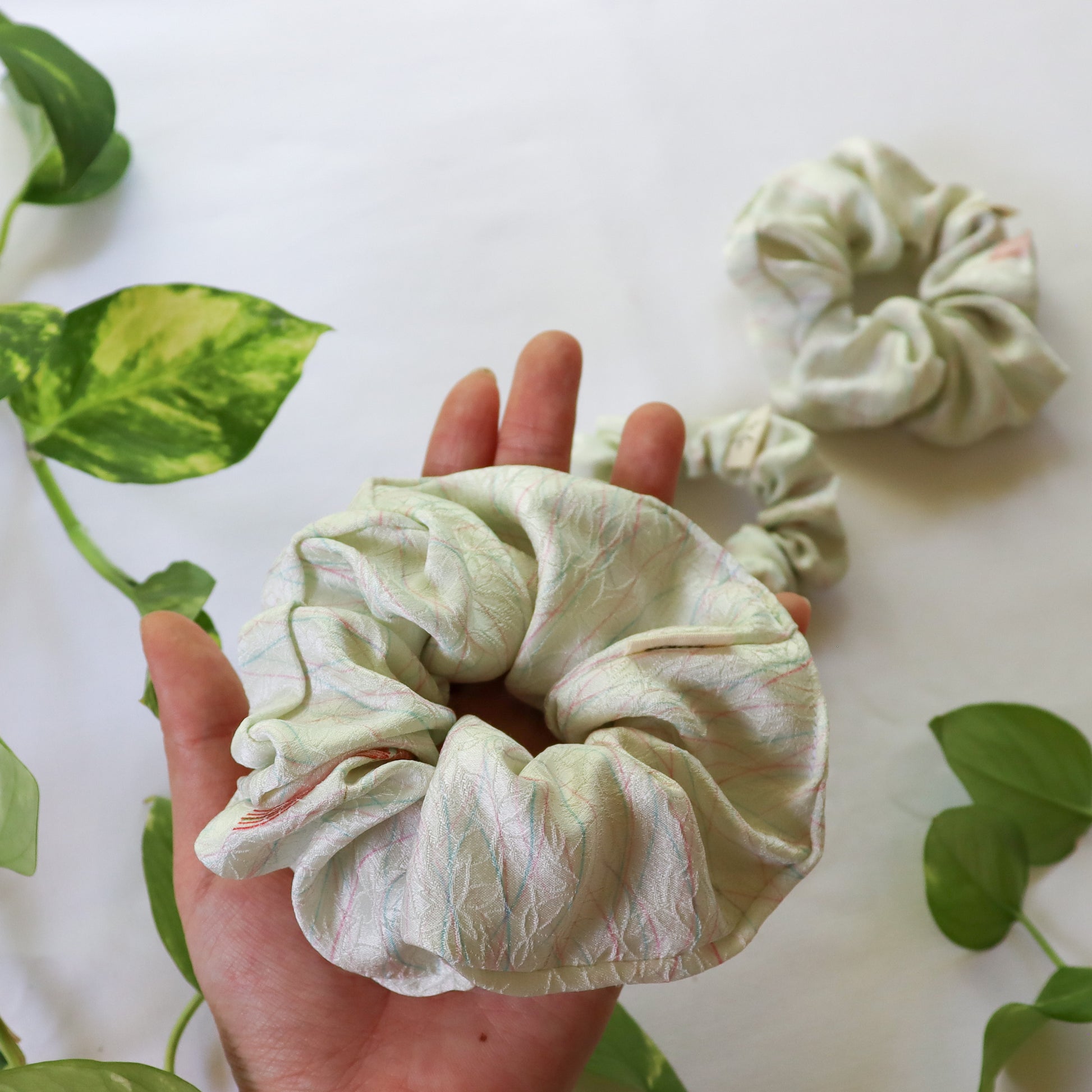 Silk scrunchies made from kimono