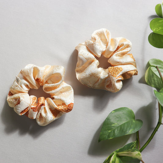 Pre-loved Kimono Scrunchies -Kinpaku-