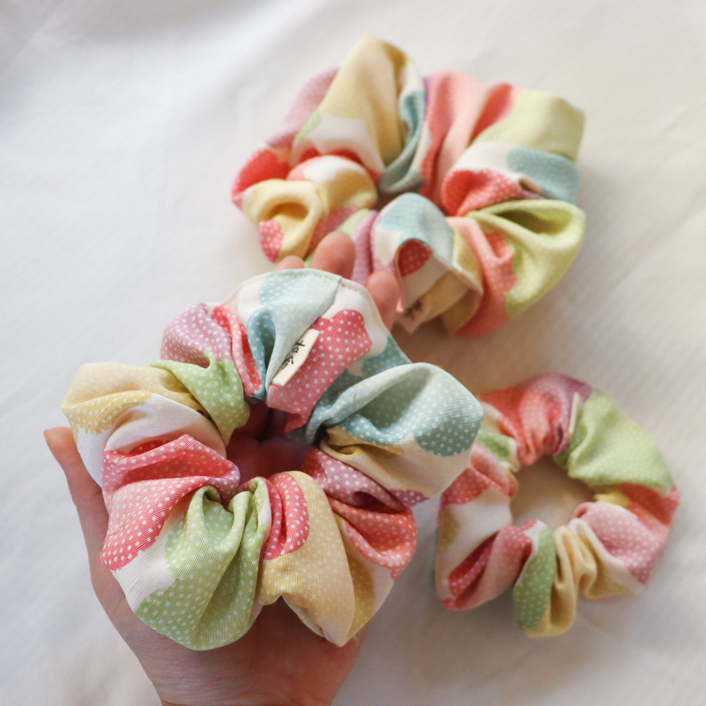 Kimono Scrunchies -Pastel clouds-