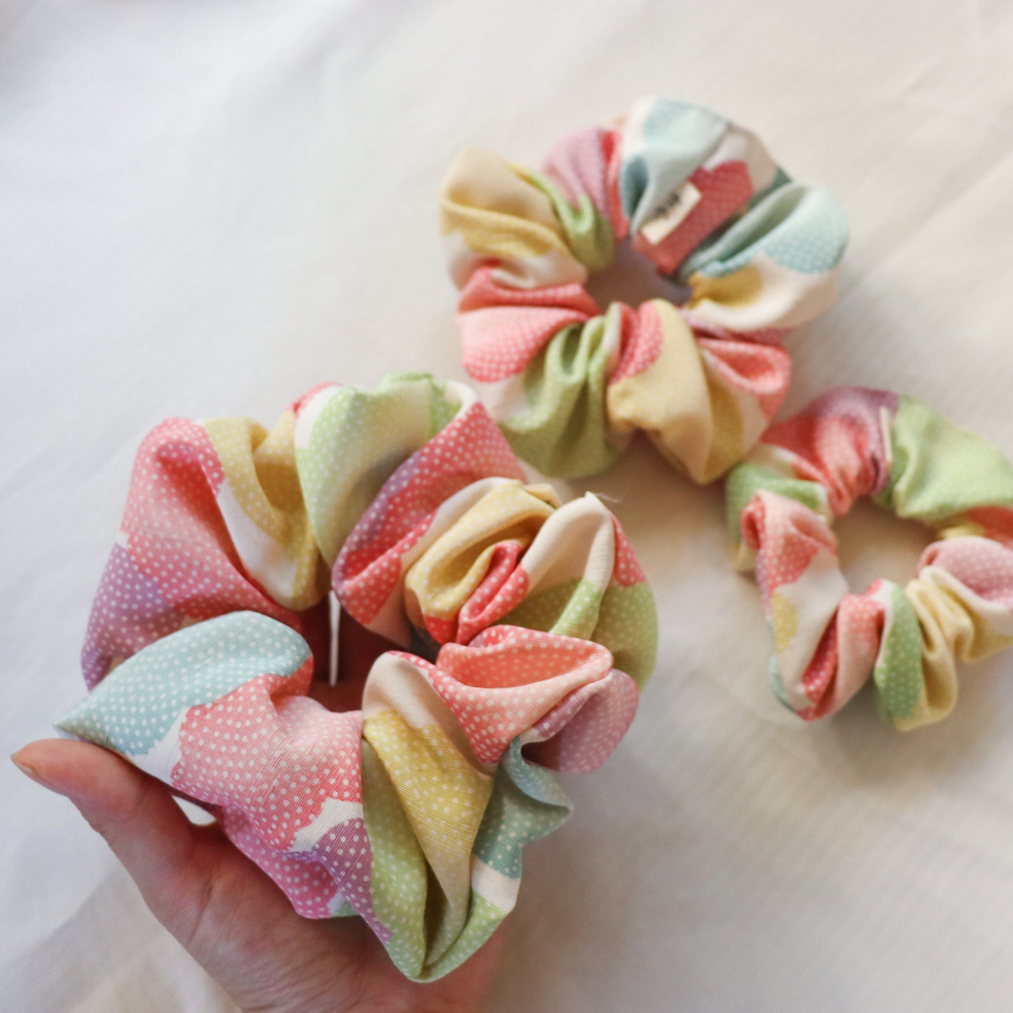 Kimono Scrunchies -Pastel clouds-