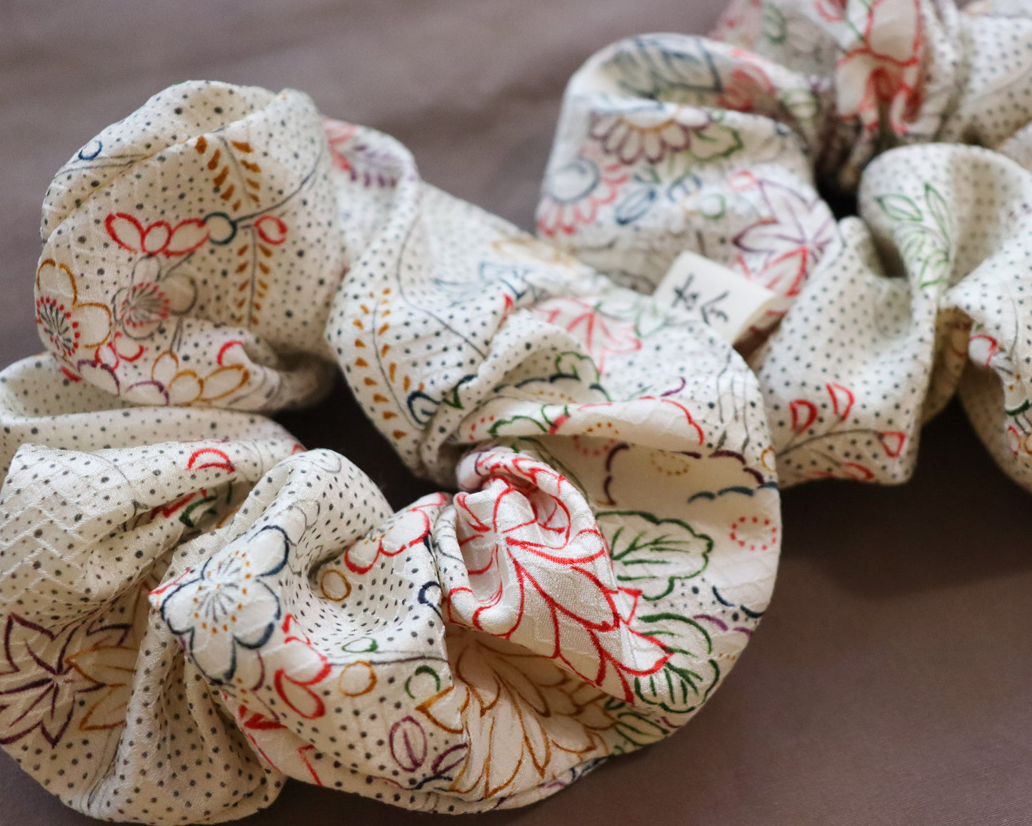 Silk scrunchies made from pre-loved kimono
