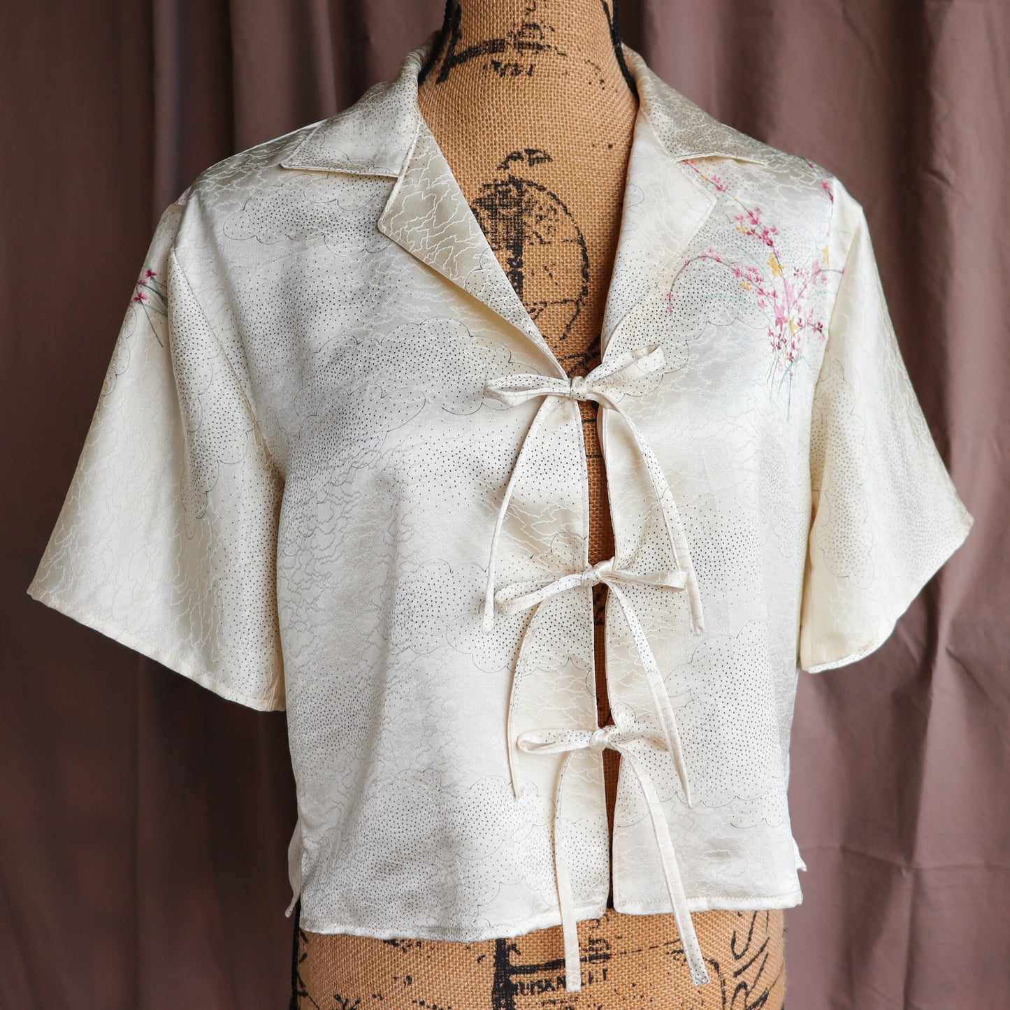 Front Tie Cropped Aoba Shirt -Hakun-