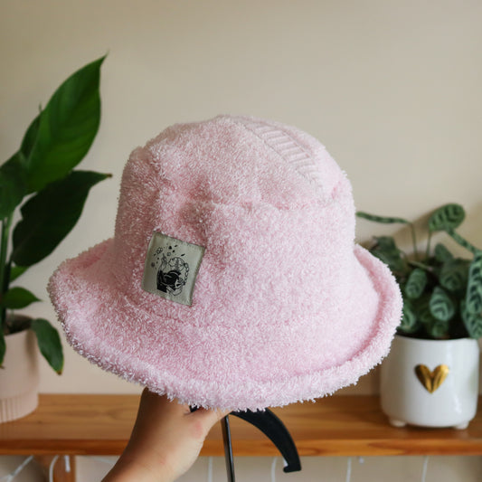 Toweling Beach Hat -Baby Pink-
