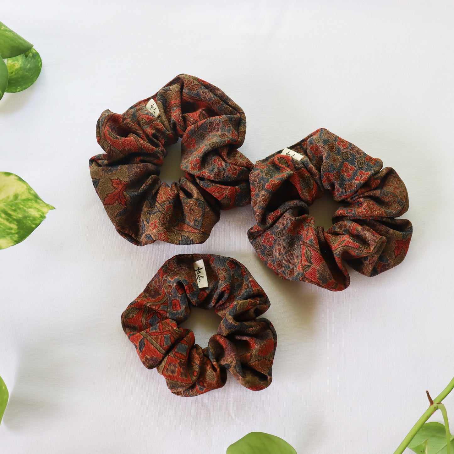 Silk scrunchies made from kimono