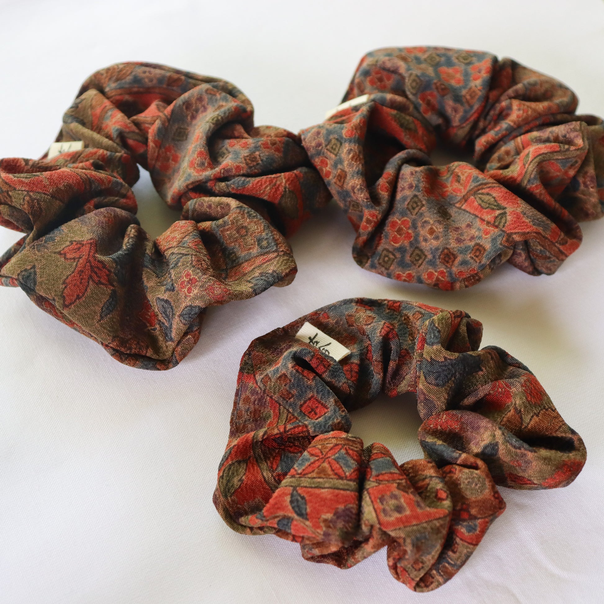 Silk scrunchies made from kimono