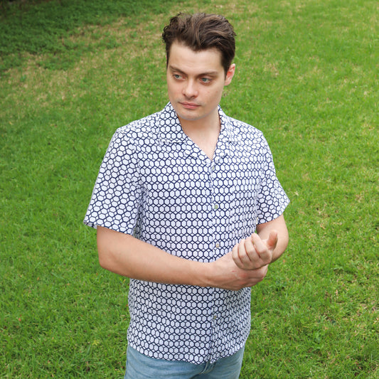 Men's summer shirt made from cotton kimono (yukata).