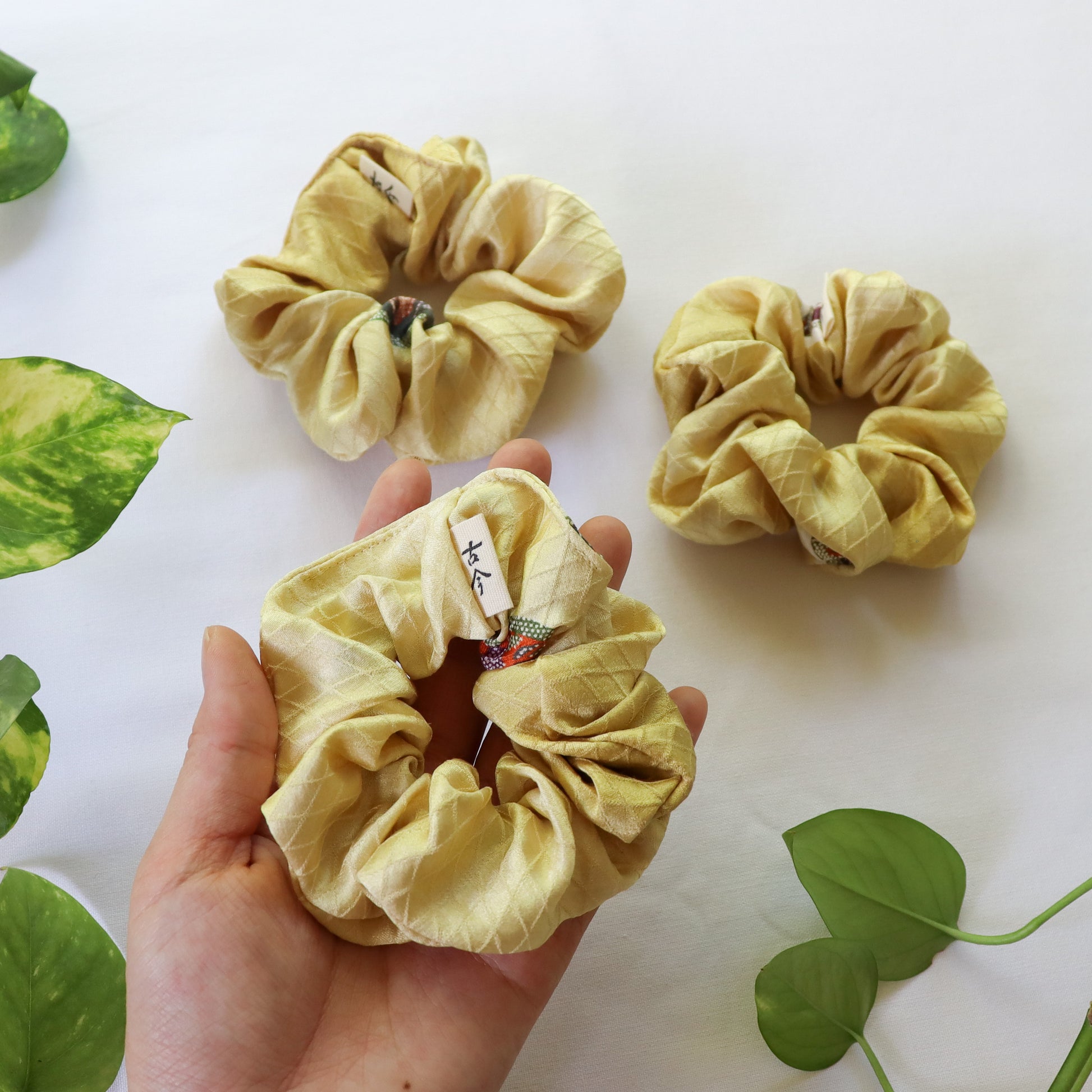 Silk scrunchies made from kimono