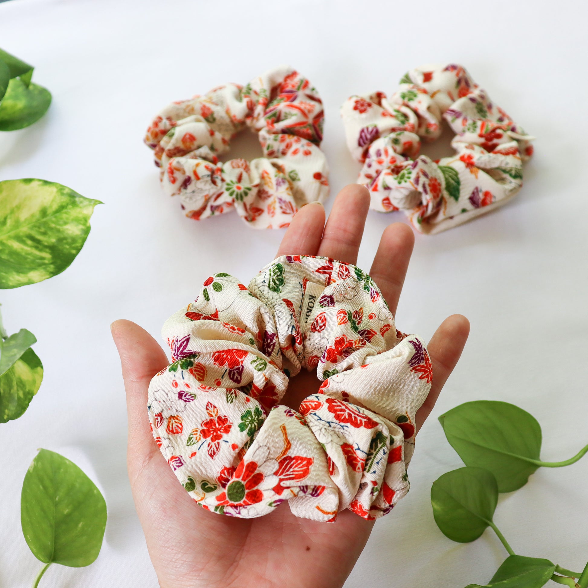 Silk scrunchies made from kimono