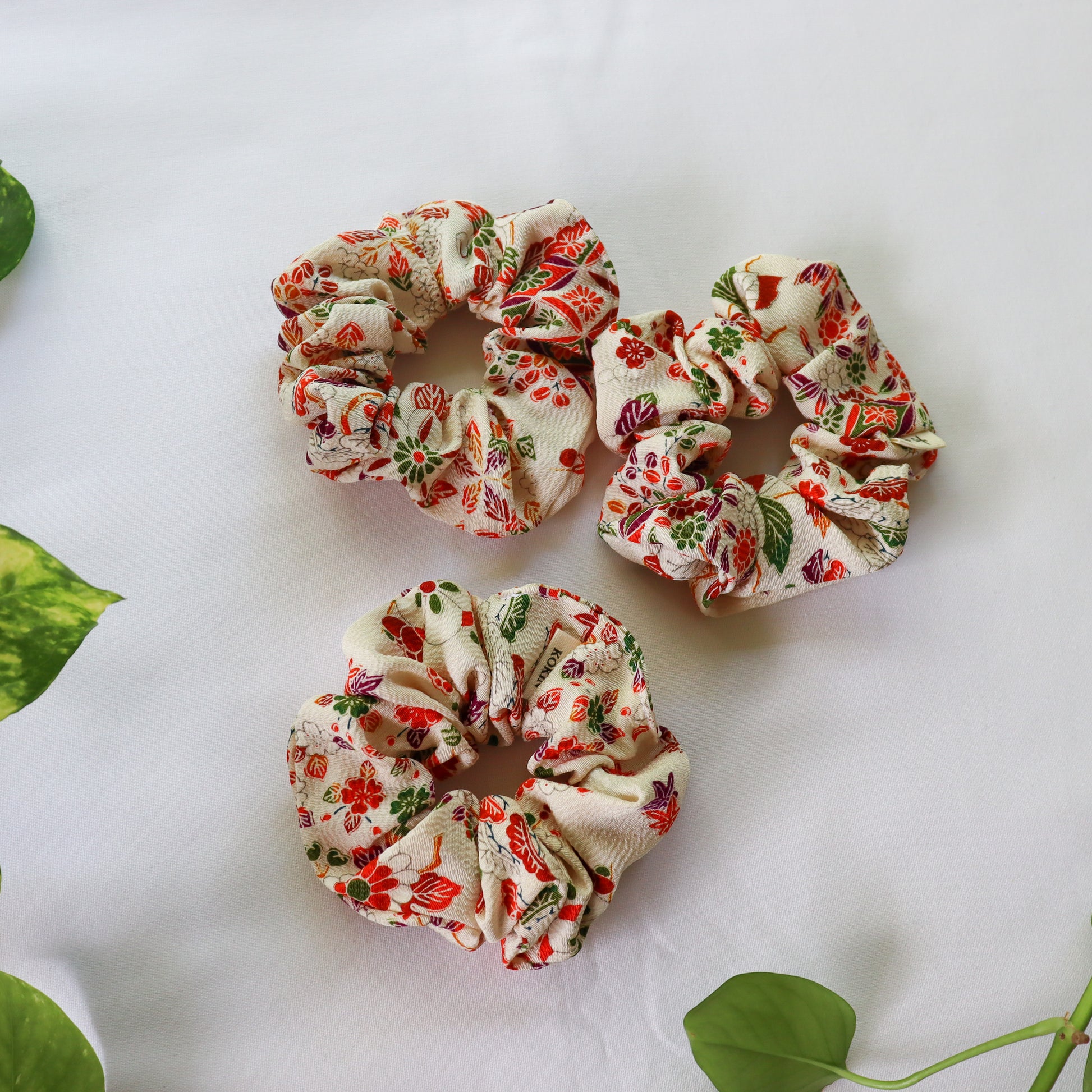 Silk scrunchies made from kimono