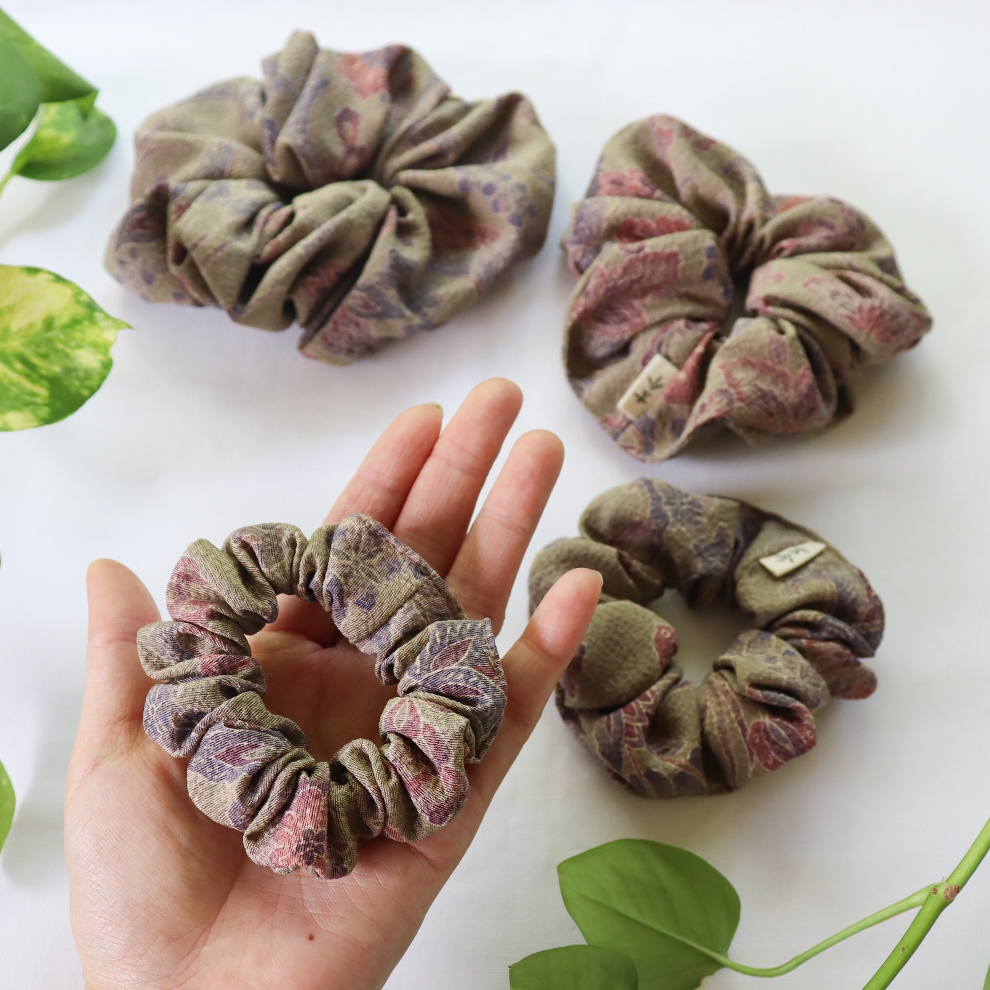 Silk scrunchies made from kimono