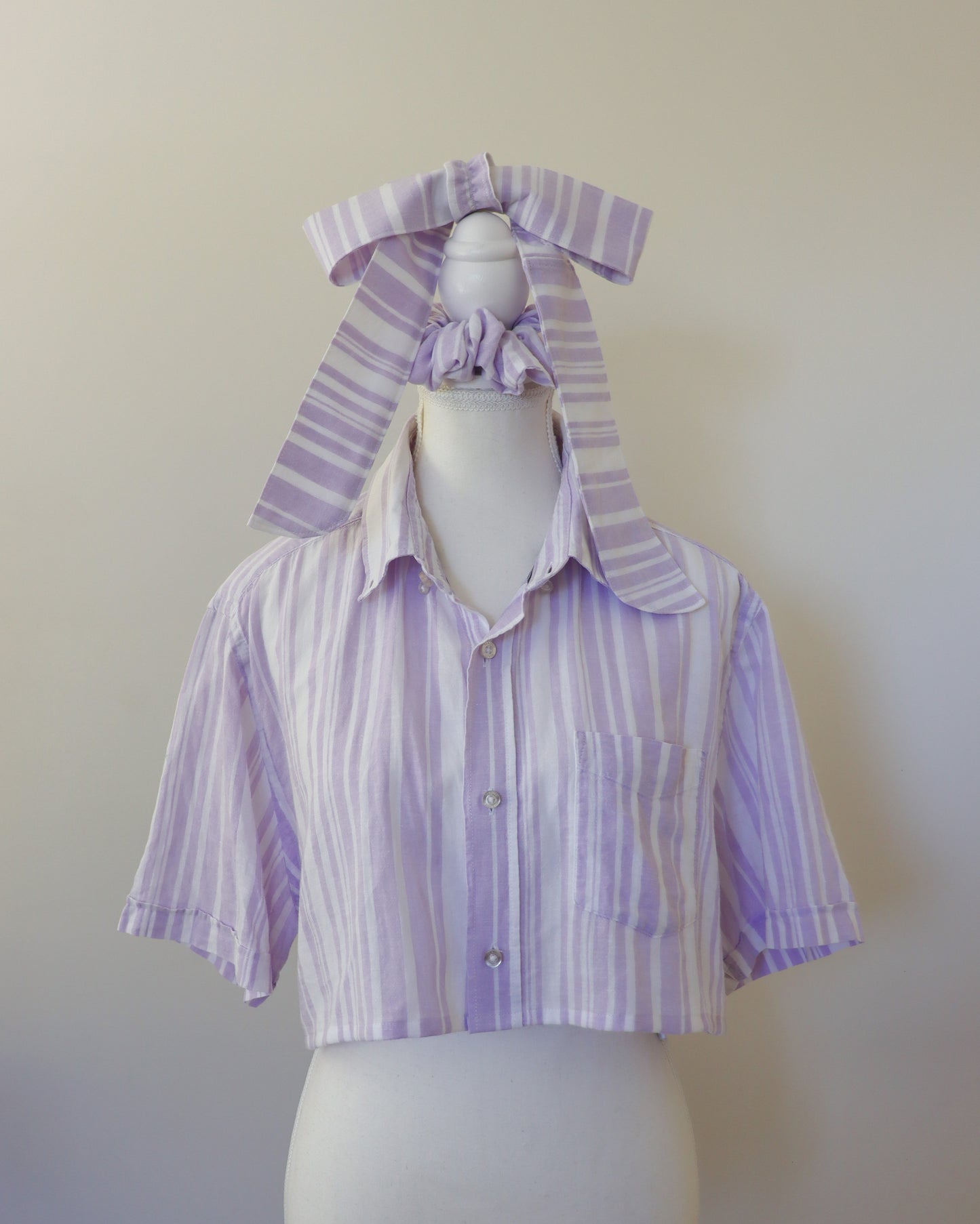 Revamp Shirt -White/Purple Stripes-
