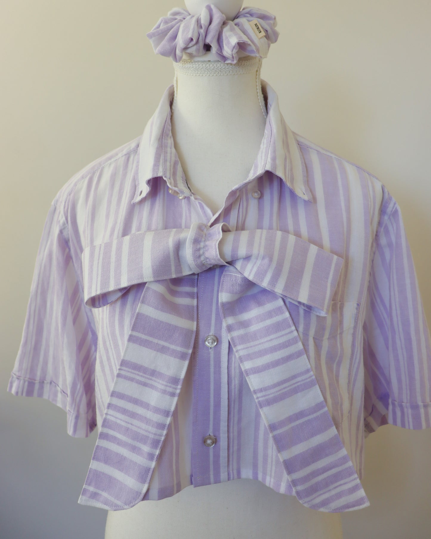 Revamp Shirt -White/Purple Stripes-