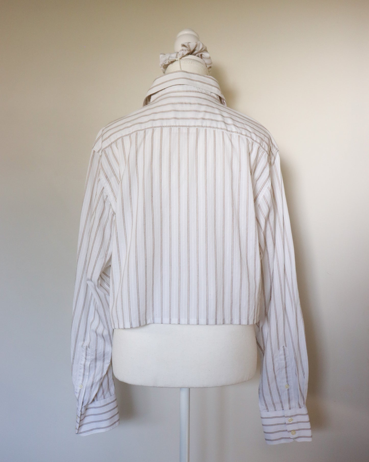 Revamp Shirt -White/Brown Stripes-