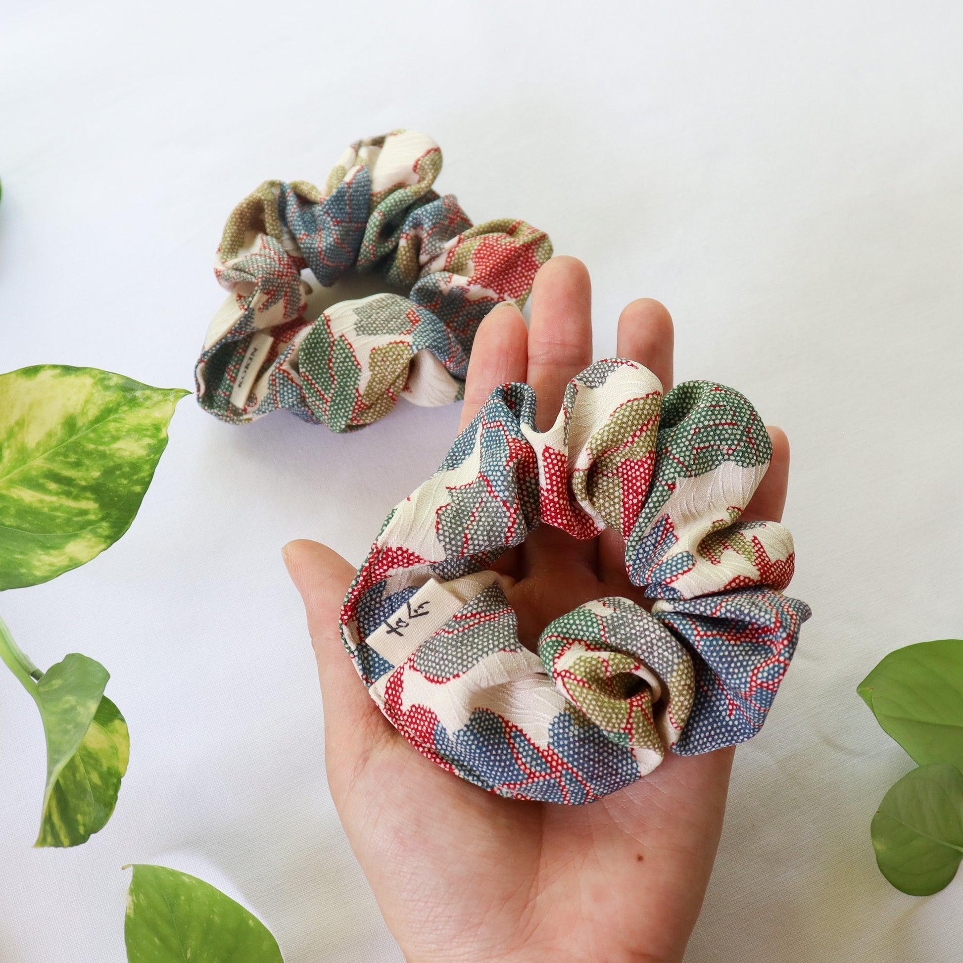 Silk scrunchies made from kimono