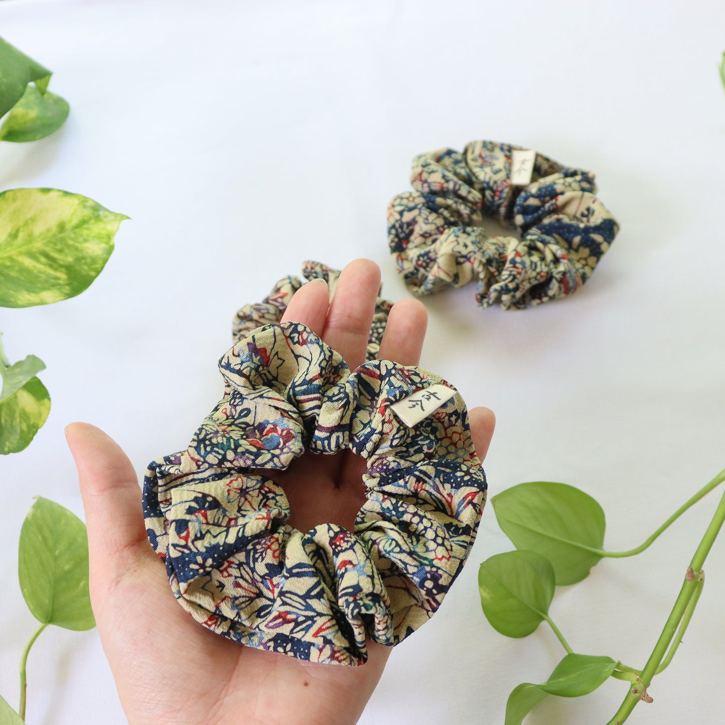 Silk scrunchies made from kimono