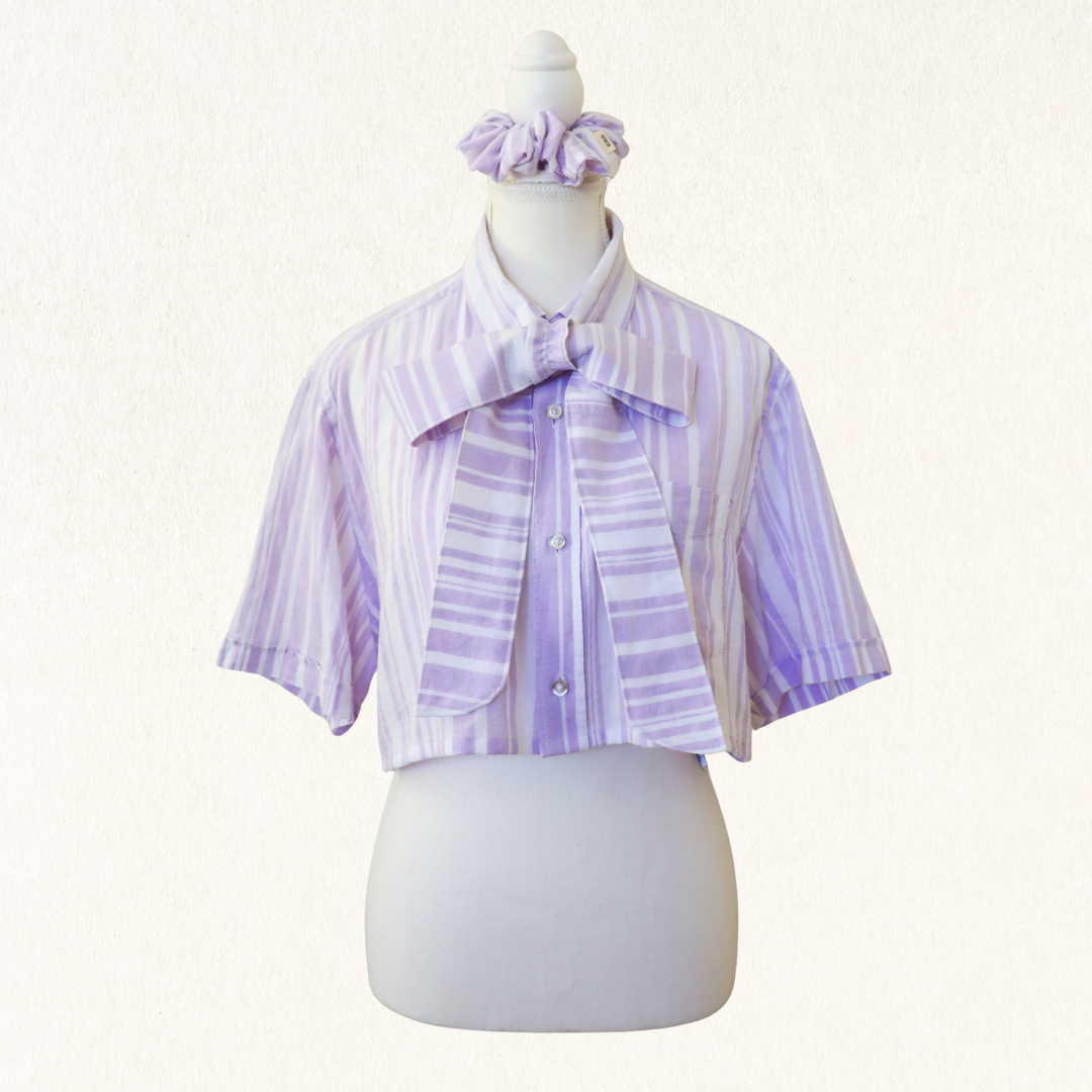 Revamp Shirt -White/Purple Stripes-