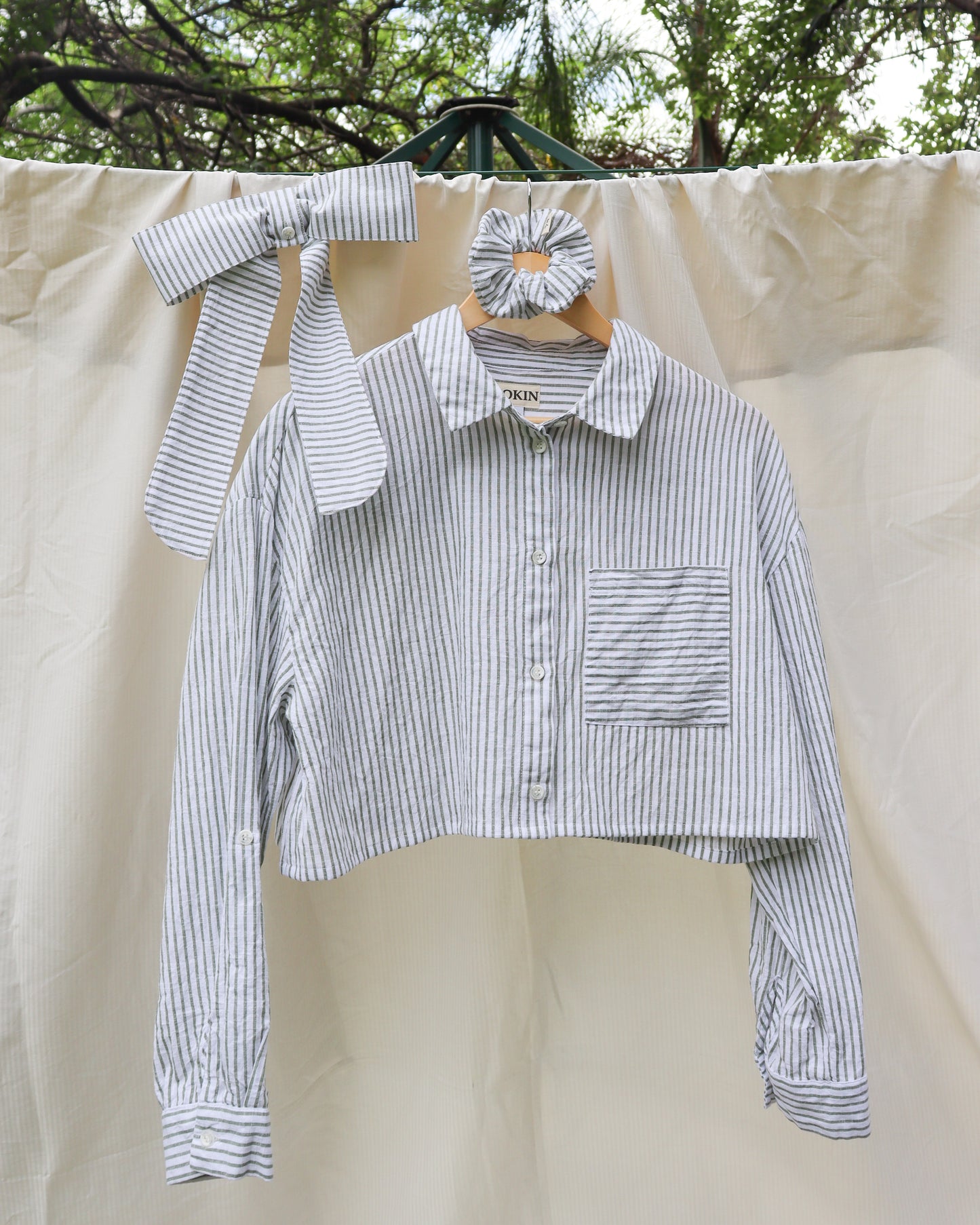 Revamp Shirt -Green/White Stripes-