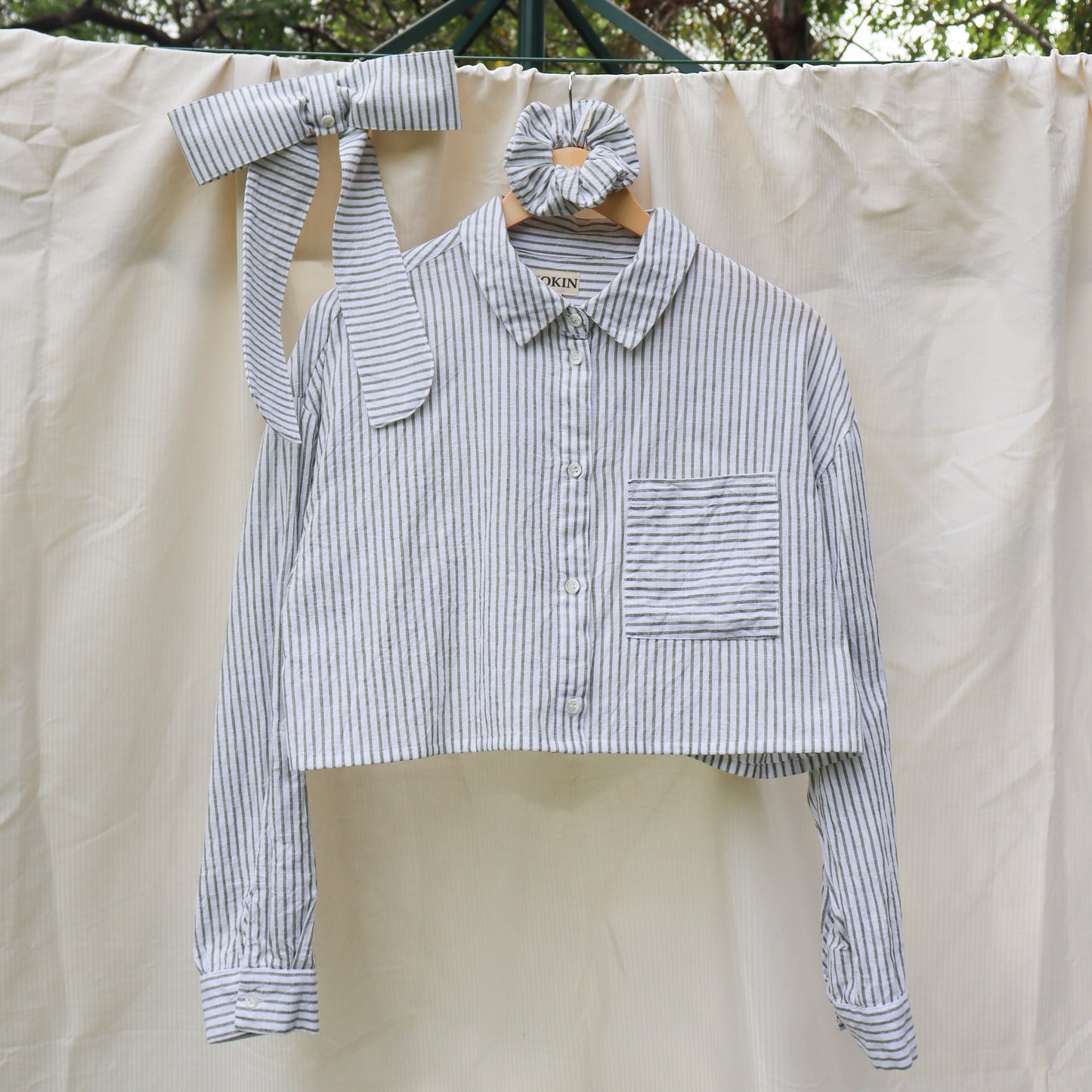 Revamp Shirt -Green/White Stripes-