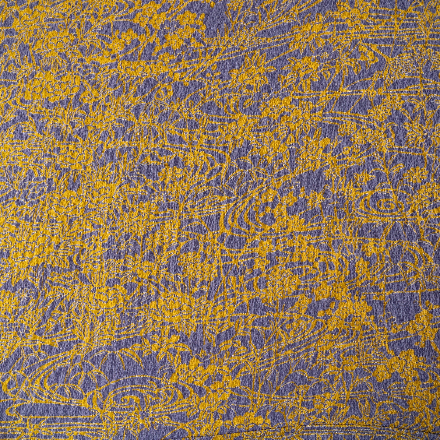 Silk kimono fabric in gold and gray