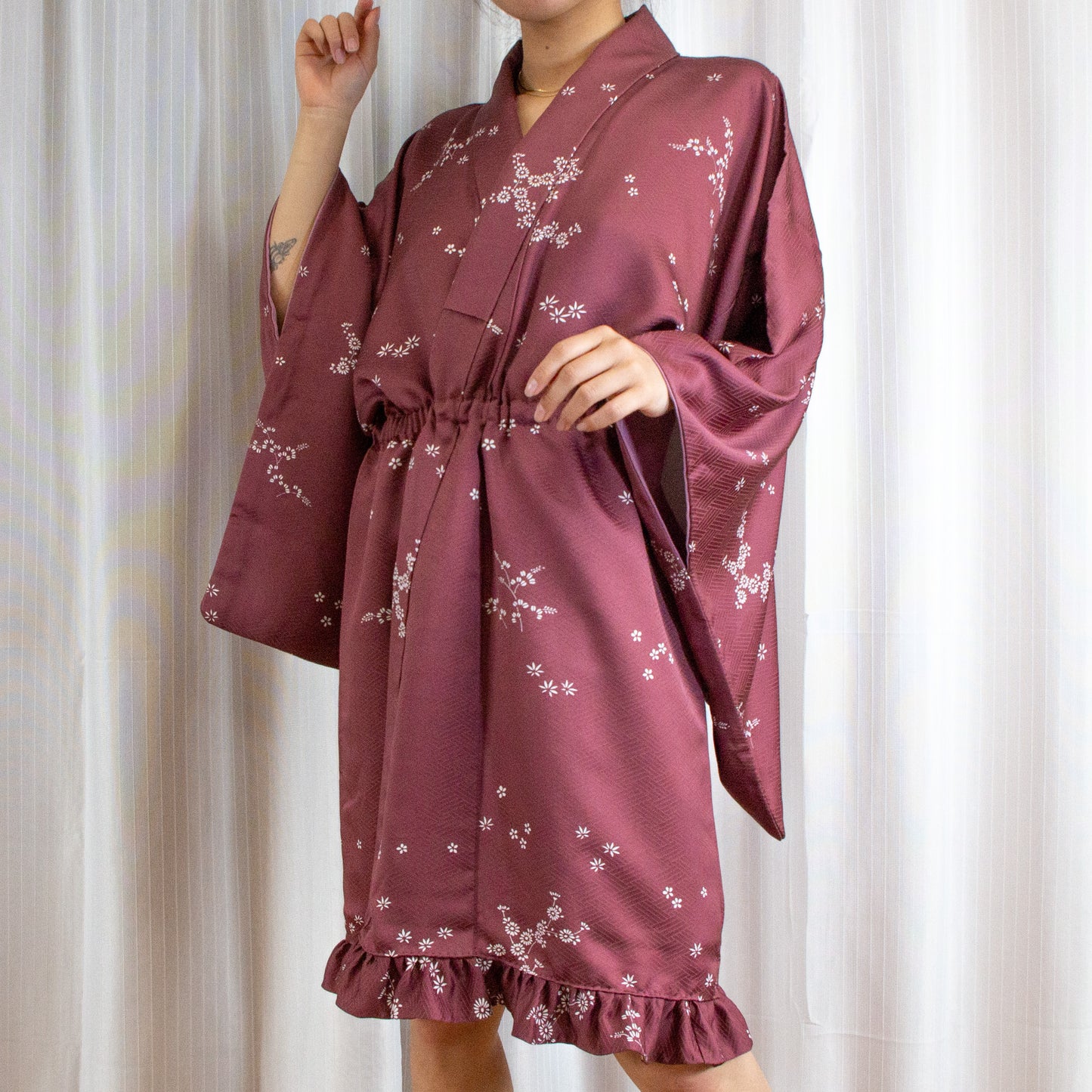 MTO Kimono Dress Mini -Azuki-