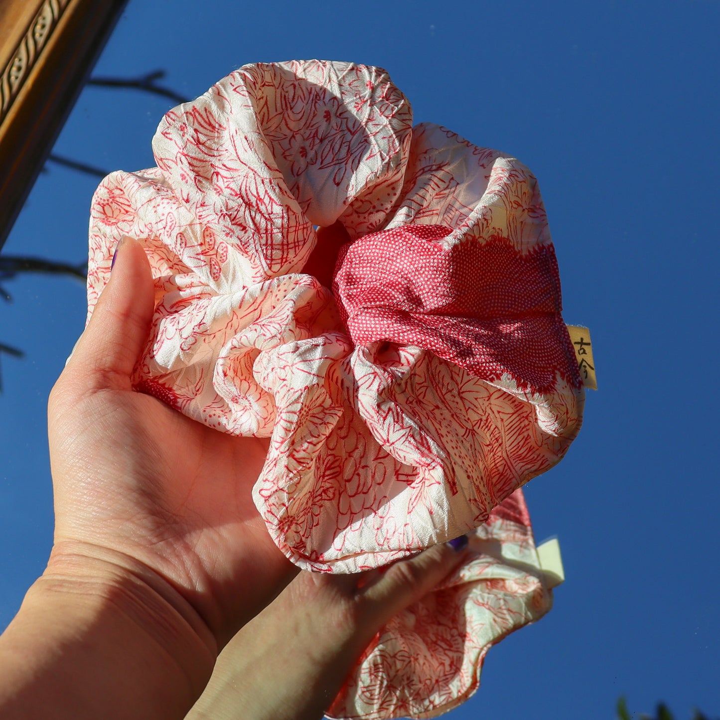 Pre-loved Kimono Scrunchie -Cotton Candy-