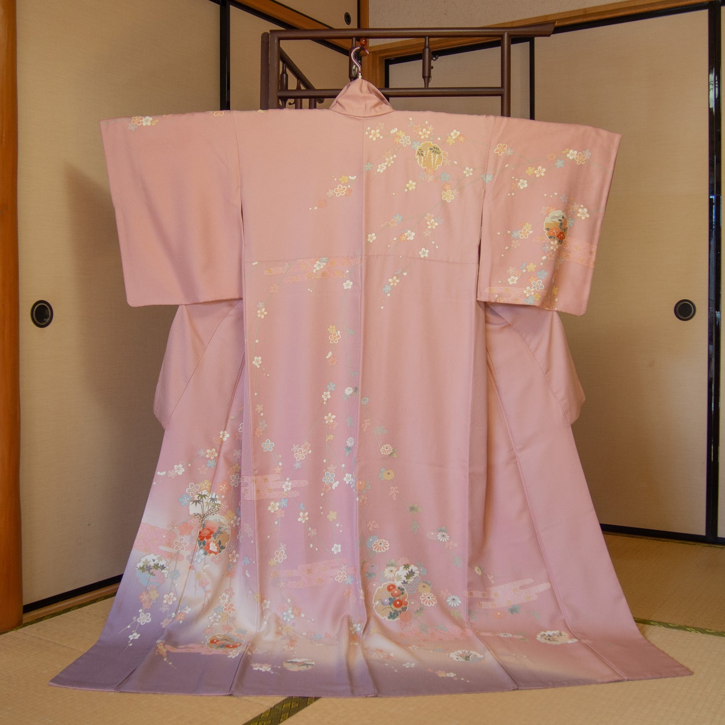 Pre-loved Kimono Scrunchie -Peachy-